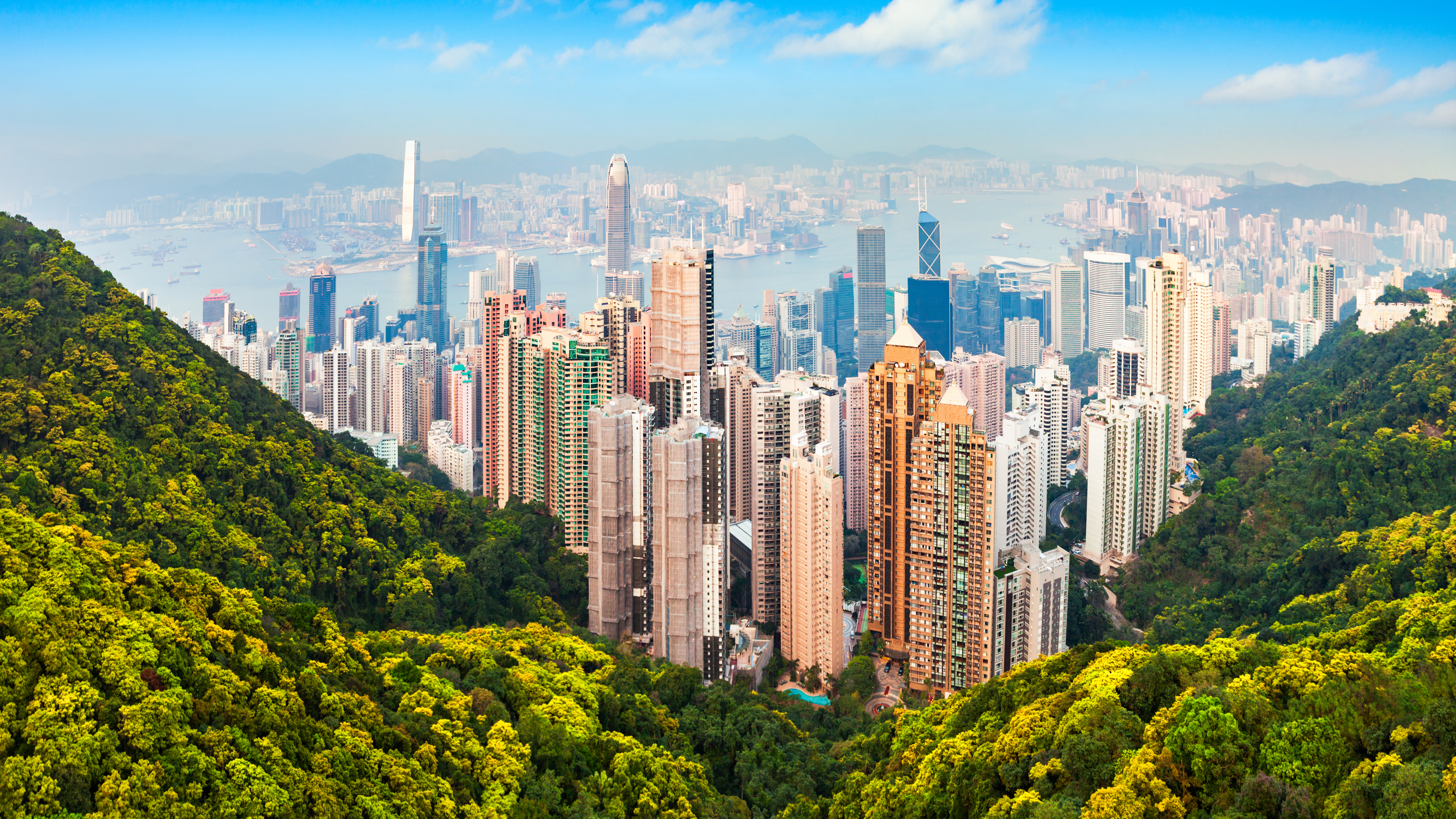 Hong Kong skyline aerial panoramic view from the Victoria Peak viewpoint in Hong Kong city centre in China; Shutterstock ID 1928949086; purchase_order: NA; job: RICS Property Journal March 22; client: RICS; other: 